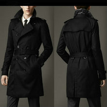 Load image into Gallery viewer, Spring Autumn Men's Business Coat Casual Cotton Trench Men's Fashion Slim Double Breasted Coat British Korean Version Trench