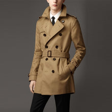 Load image into Gallery viewer, Spring Autumn Men's Business Coat Casual Cotton Trench Men's Fashion Slim Double Breasted Coat British Korean Version Trench