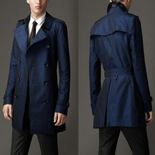 Load image into Gallery viewer, Spring Autumn Men's Business Coat Casual Cotton Trench Men's Fashion Slim Double Breasted Coat British Korean Version Trench